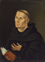 Martin Luther als Augustinermönch mit Buch