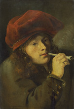 Rauchender Jüngling mit rotem Barett
